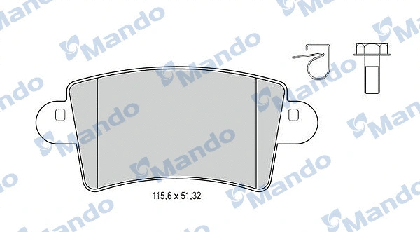 Kit de plaquettes de frein, frein à disque MANDO MBF015027