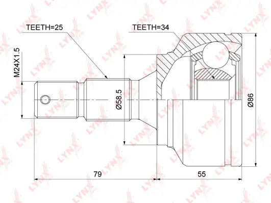 Jeu de joints, arbre de transmission LYNXAUTO CO-3824