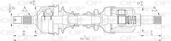 Arbre de transmission OPEN PARTS DRS6023.00