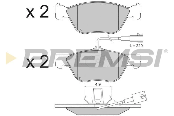 Kit de plaquettes de frein, frein à disque BREMSI BP2838