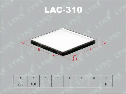 Filtre, air de l'habitacle LYNXAUTO LAC-310