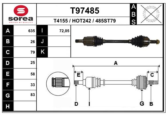 Arbre de transmission EAI T97485