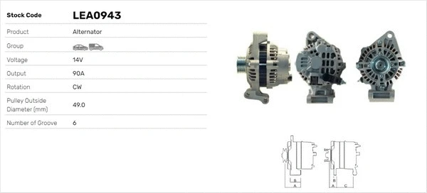 Alternateur LUSA LEA0943