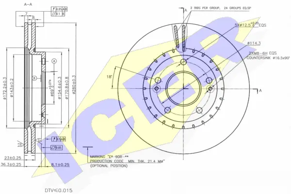 Disque de frein ICER 78BD5182-2