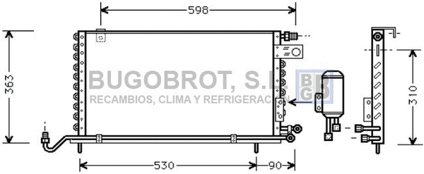 Condenseur, climatisation BUGOBROT 62-VW5118