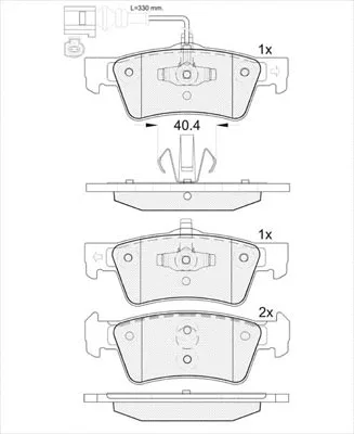 Kit de plaquettes de frein, frein à disque Technika 01679A
