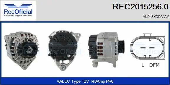 Alternateur RECOFICIAL REC2015256.0