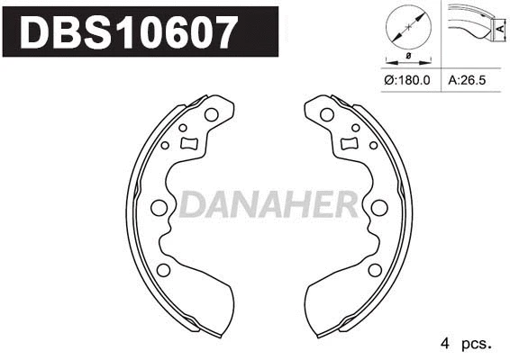 Jeu de mâchoires de frein DANAHER DBS10607