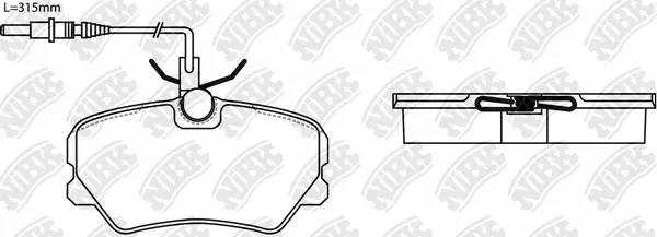 Kit de plaquettes de frein, frein à disque NiBK PN0297W