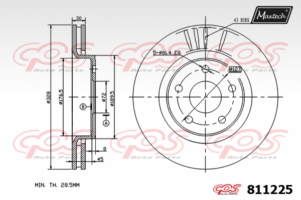 Disque de frein MAXTECH 811225