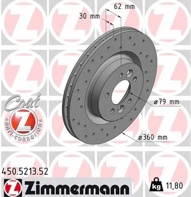 Disque de frein ZIMMERMANN 450.5213.52