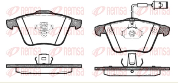 Kit de plaquettes de frein, frein à disque REMSA 0964.52
