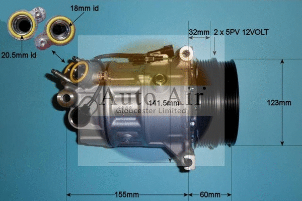 Compresseur, climatisation AUTO AIR GLOUCESTER 14-2068