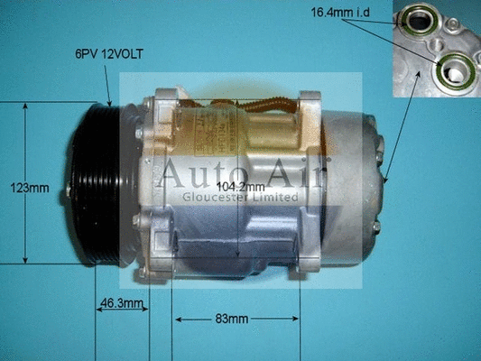 Compresseur, climatisation AUTO AIR GLOUCESTER 14-7486P