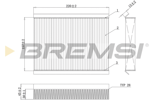 Filtre, air de l'habitacle BREMSI FC0168C