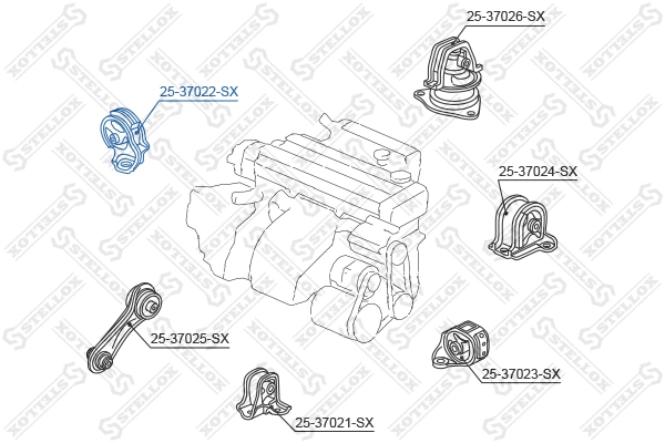 Support moteur STELLOX 25-37022-SX
