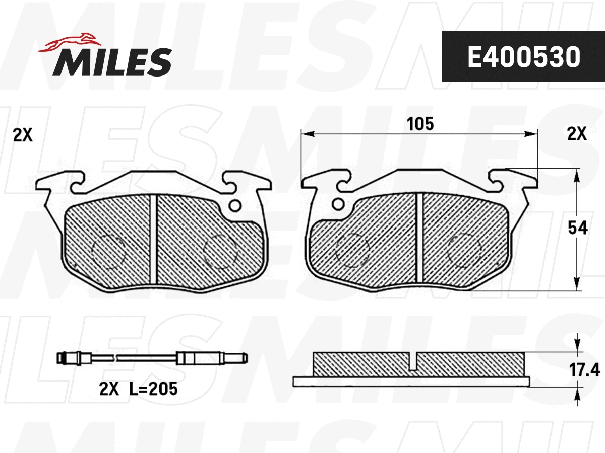 Kit de plaquettes de frein, frein à disque MILES E400530
