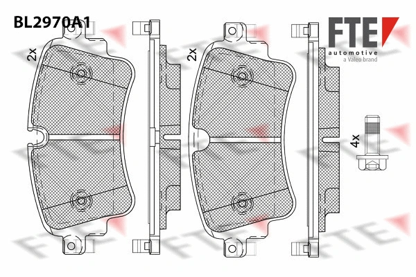 Kit de plaquettes de frein, frein à disque FTE 9011214