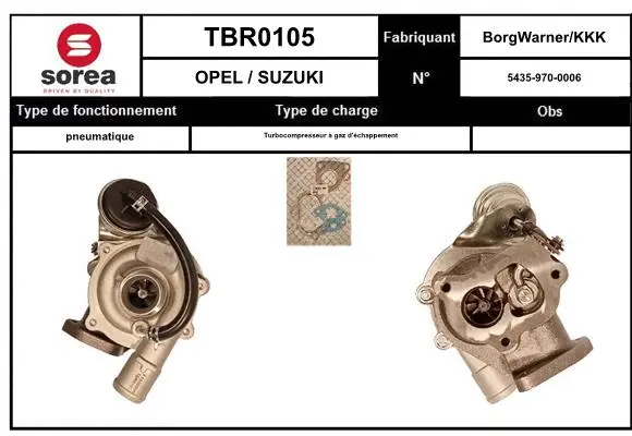 Turbocompresseur, suralimentation EAI TBR0105