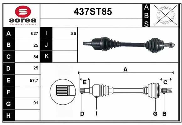 Arbre de transmission STARTCAR 437ST85