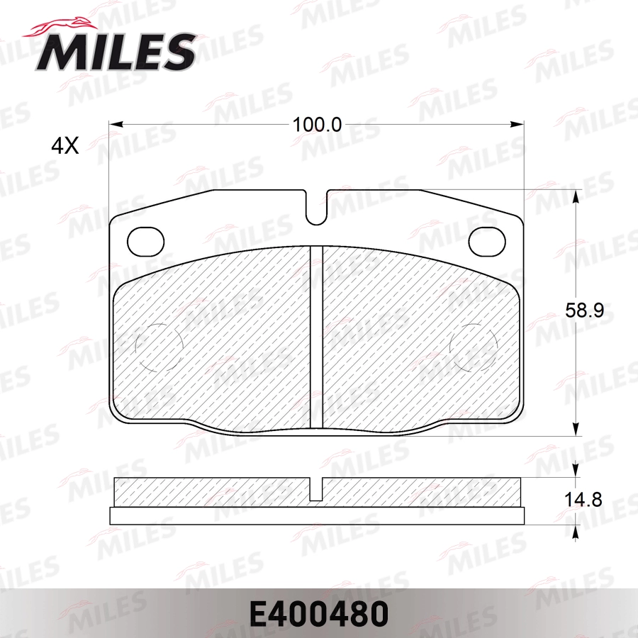 Kit de plaquettes de frein, frein à disque MILES E400480