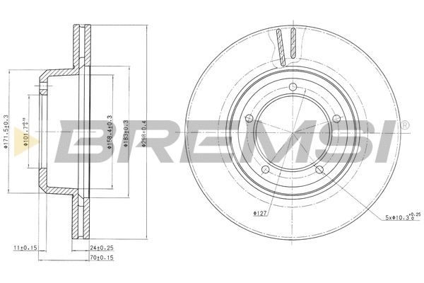 Disque de frein BREMSI CD6262V