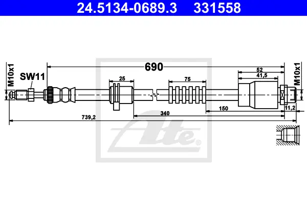 Flexible de frein ATE-APAC 24.5134-0689.3