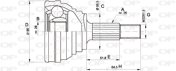 Jeu de joints, arbre de transmission OPEN PARTS CVJ5149.10