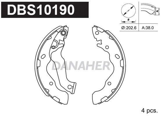 Jeu de mâchoires de frein DANAHER DBS10190