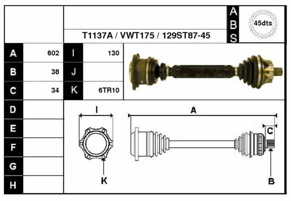 Arbre de transmission Technika 67129A