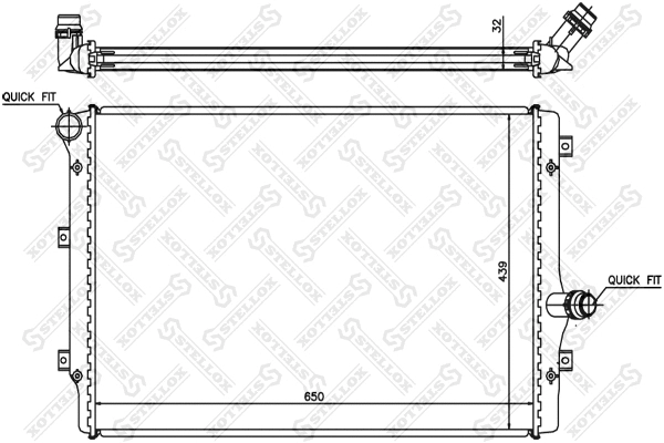Radiateur, refroidissement du moteur STELLOX 10-25206-SX
