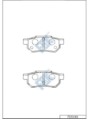 Kit de plaquettes de frein, frein à disque FBK FD5049