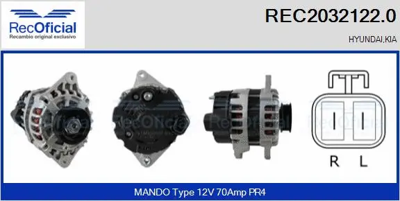Alternateur RECOFICIAL REC2032122.0