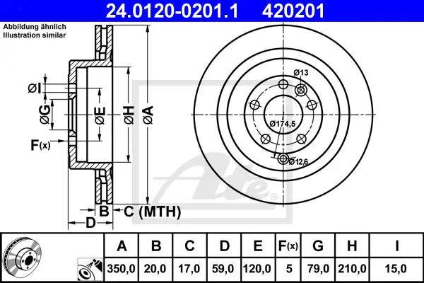 Disque de frein ATE-APAC 24.0120-0201.1