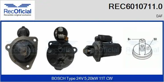 Démarreur RECOFICIAL REC6010711.0