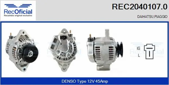Alternateur RECOFICIAL REC2040107.0