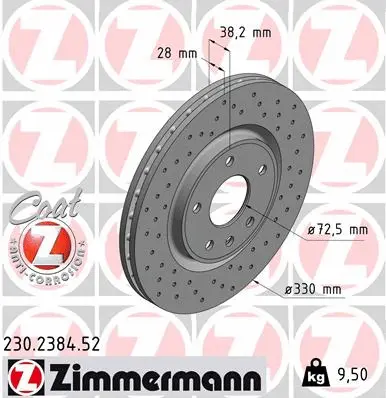 Disque de frein ZIMMERMANN 230.2384.52