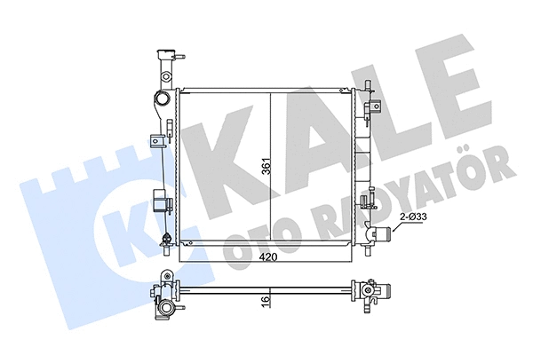 Radiateur, refroidissement du moteur KALE OTO RADYATÖR 347855