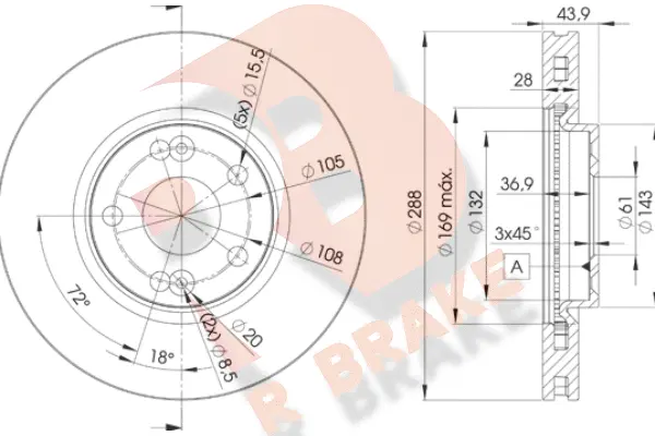 Disque de frein R BRAKE 78RBD26029
