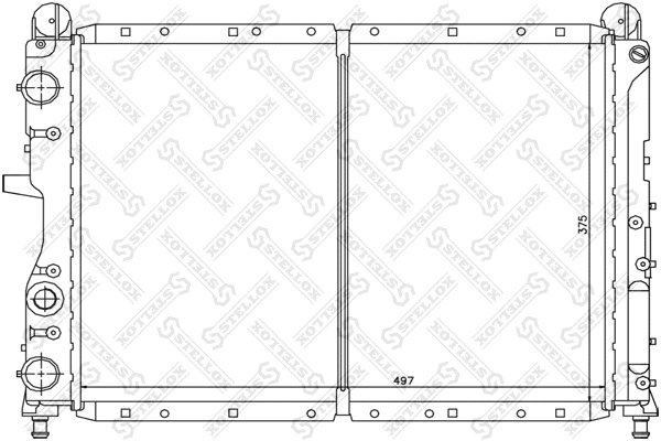 Radiateur, refroidissement du moteur STELLOX 10-25211-SX