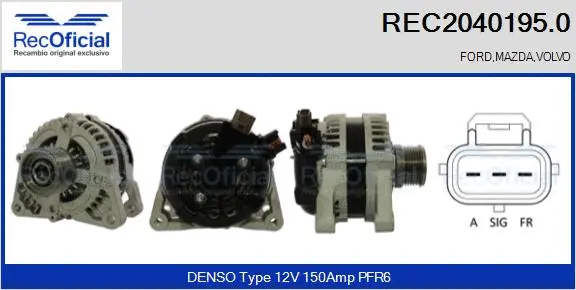 Alternateur RECOFICIAL REC2040195.0