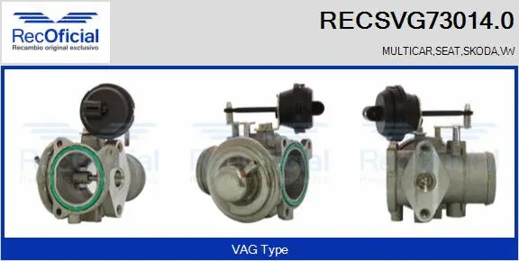 Vanne EGR RECOFICIAL RECSVG73014.0