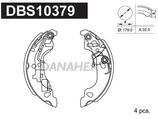 Jeu de mâchoires de frein DANAHER DBS10379