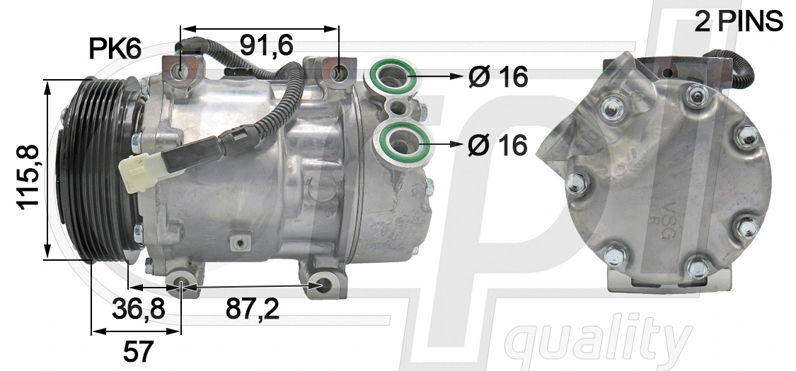 Compresseur, climatisation RPL QUALITY APCOCI5022