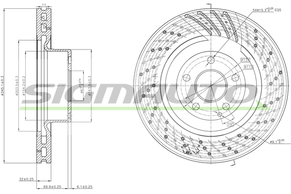 Disque de frein SIGMAUTO DBB586V