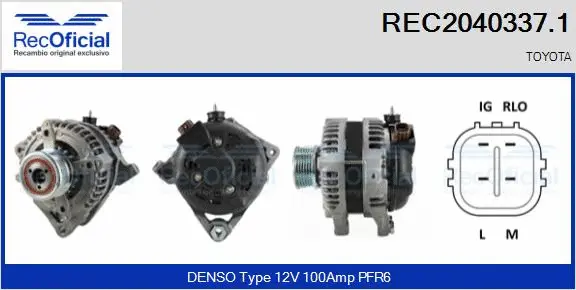 Alternateur RECOFICIAL REC2040337.1