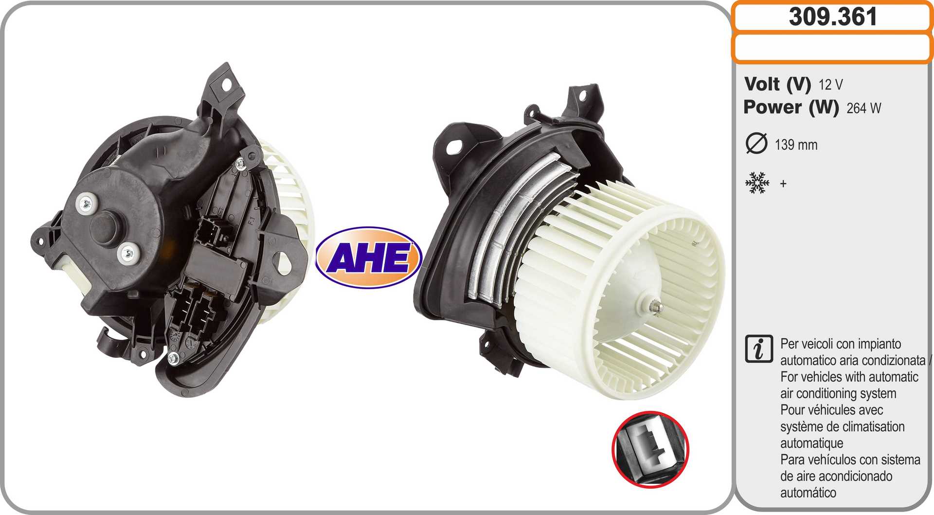 Pulseur d'air habitacle AHE 309.361