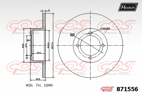 Disque de frein MAXTECH 871556