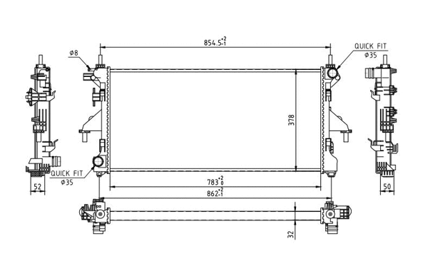 Radiateur, refroidissement du moteur HART 611 191