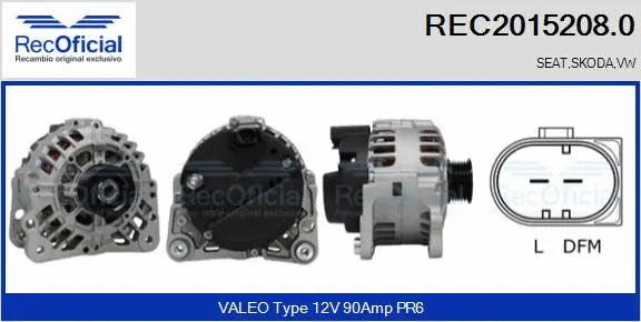 Alternateur RECOFICIAL REC2015208.0